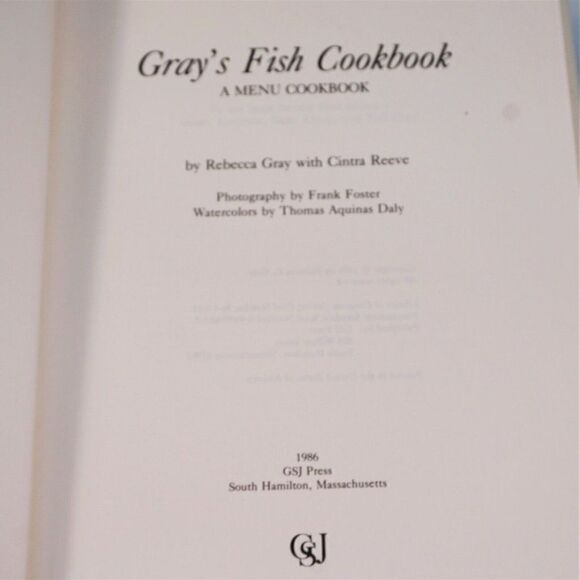 Grays Fish Cookbook A Menu Cookbook By Rebecca Gray With Cintra Reeve 1986 HC - Picture 4 of 12